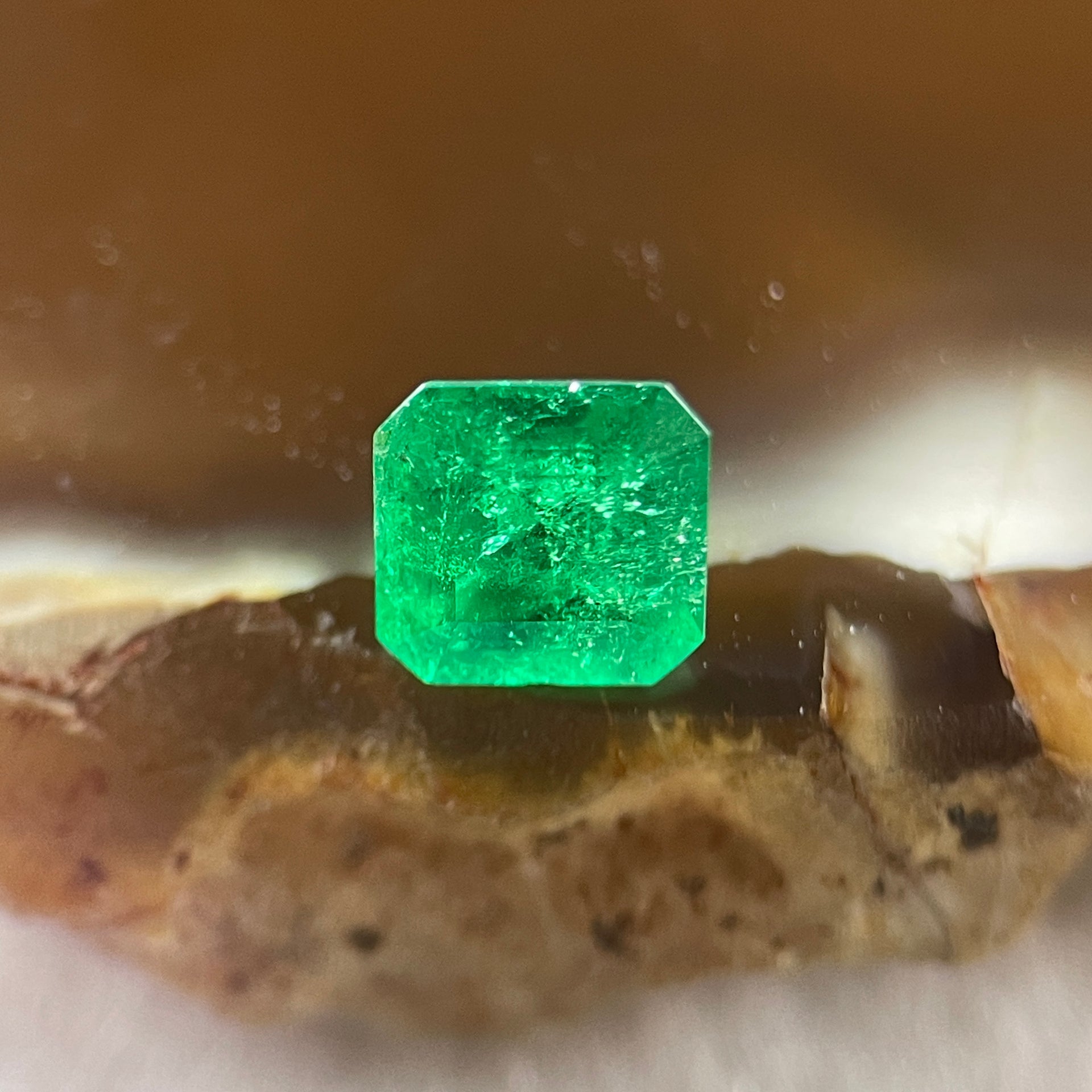 Natural Colombia Green Emerald (Beryl) Cut-Cornered Rectangular step cut 0.59ct 5.3 by 5.1 by 3.2mm - Huangs Jadeite and Jewelry Pte Ltd