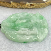 Type A Light Green with Apple Green Jadeite Guan Yin Bodhisattva Pendant 25.90g 53.3 by 44.5 by 6.2mm - Huangs Jadeite and Jewelry Pte Ltd