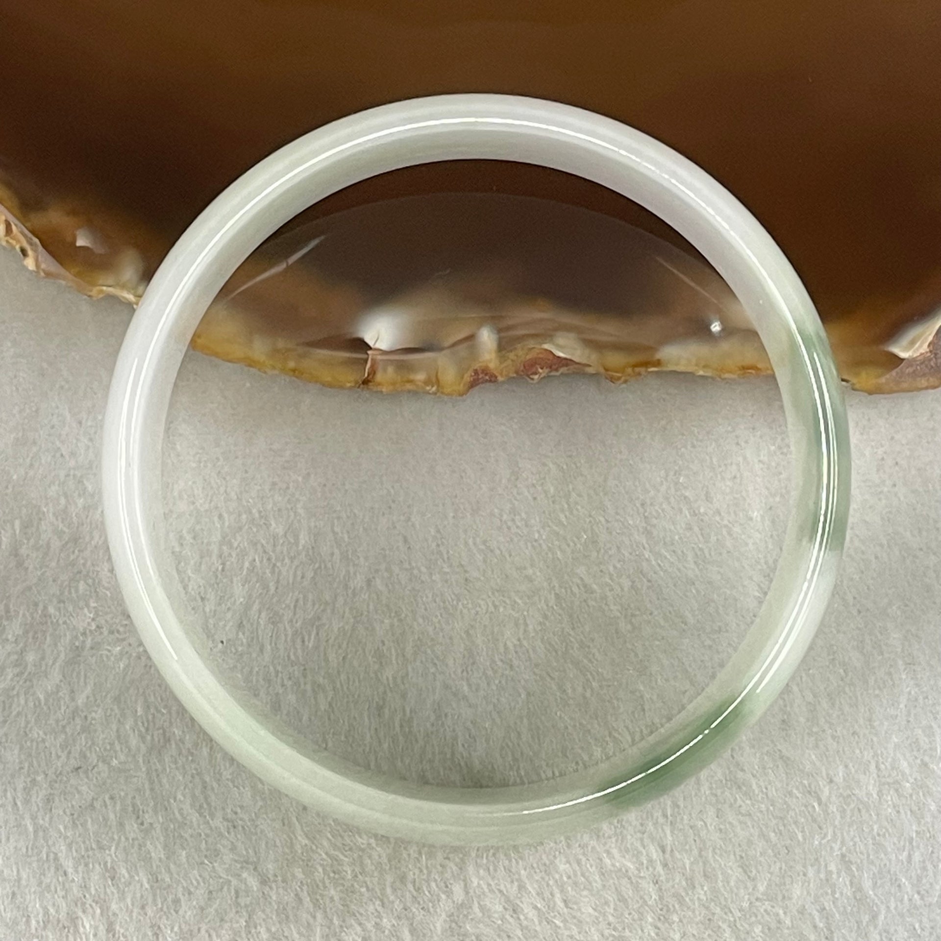 Type A Light Green Faint Lavender with Blueish Green Patch Jadeite Bangle 31.72g Inner Diameter 52.7mm 16.8 by 4.3mm (Slight Internal Lines) - Huangs Jadeite and Jewelry Pte Ltd