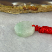 Type A Green Jadeite Round Wu Shu Pai Pendent 4.01g 16.7 by 4.6mm - Huangs Jadeite and Jewelry Pte Ltd
