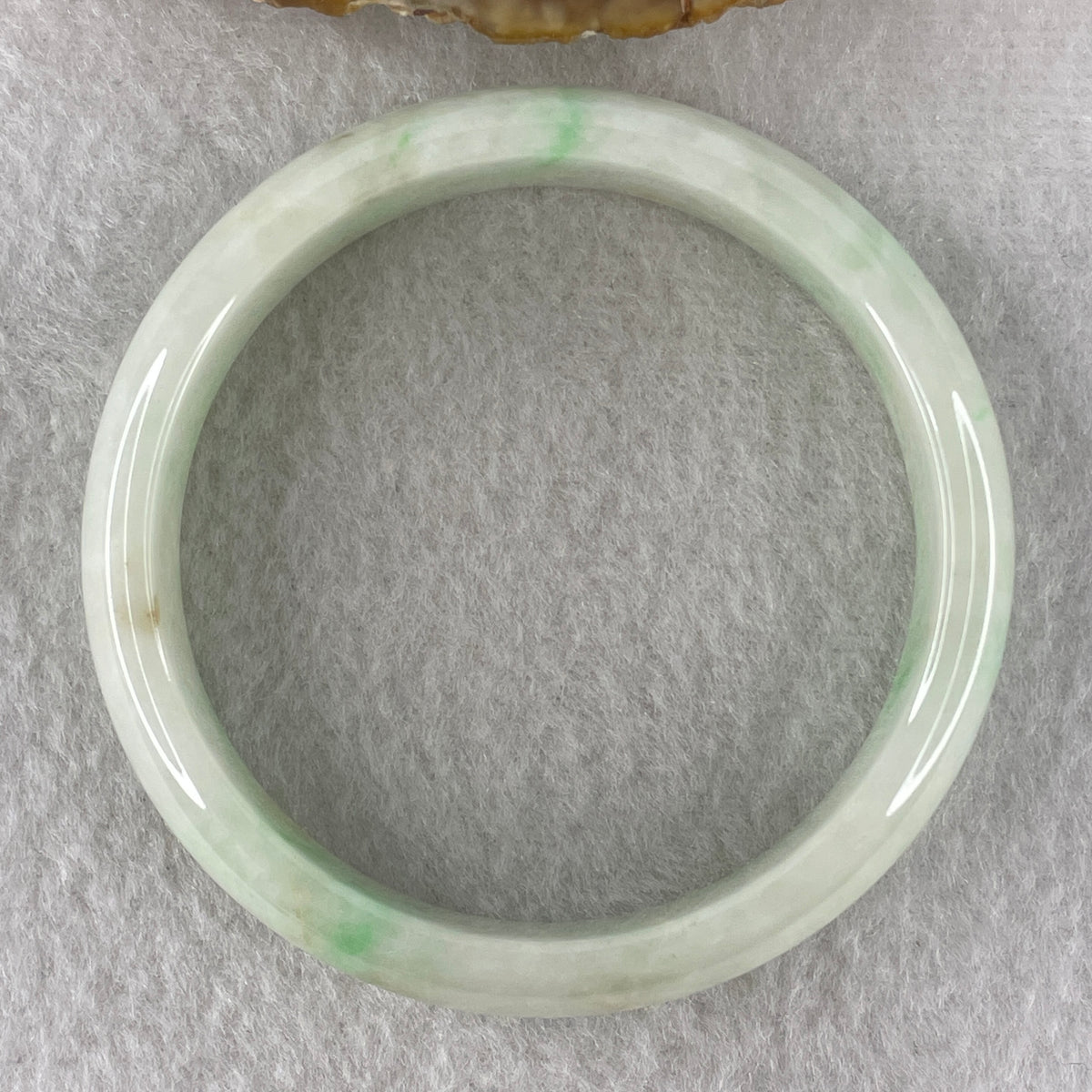 Natural Type Light Green with Apple Green Piao Hua Jadeite Bangle 43.07g Inner Diameter 55.3mm 13.0 by 6.4mm (Slight Internal Line) - Huangs Jadeite and Jewelry Pte Ltd