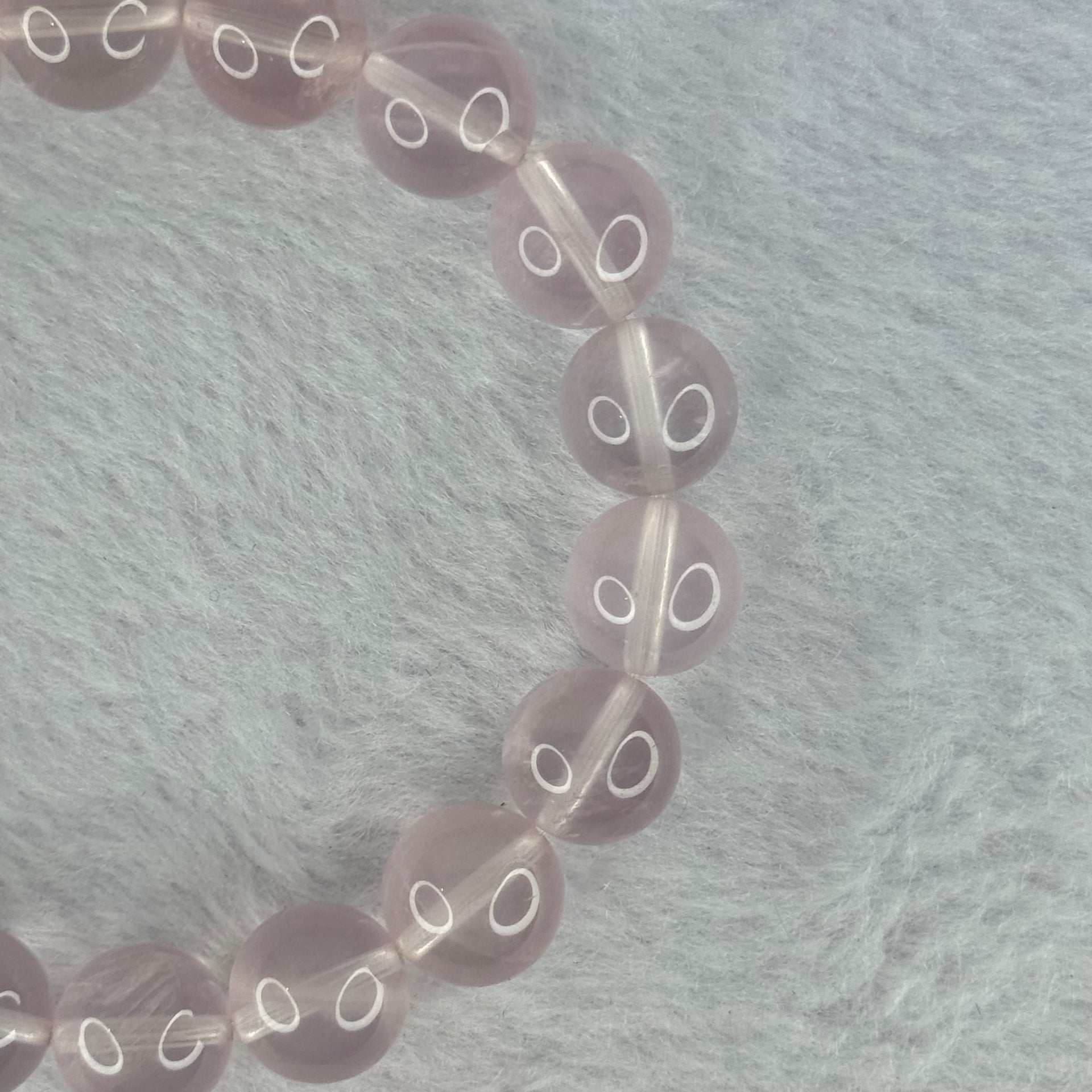 Natural Rose Quartz Beads Bracelet 天然玫瑰石英珠手链 34.47g 17cm 11.4mm 18 Beads - Huangs Jadeite and Jewelry Pte Ltd