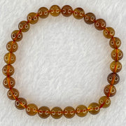 Natural Purple Amber Beads Bracelet 天然紫蜜琥珀手链 3.79g 15.5cm 6.4mm 28 Beads - Huangs Jadeite and Jewelry Pte Ltd