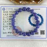 Good Grade Natural Blue Tanzanite Beads Bracelet 39.53g 16.5cm 10.8mm 19 Beads - Huangs Jadeite and Jewelry Pte Ltd