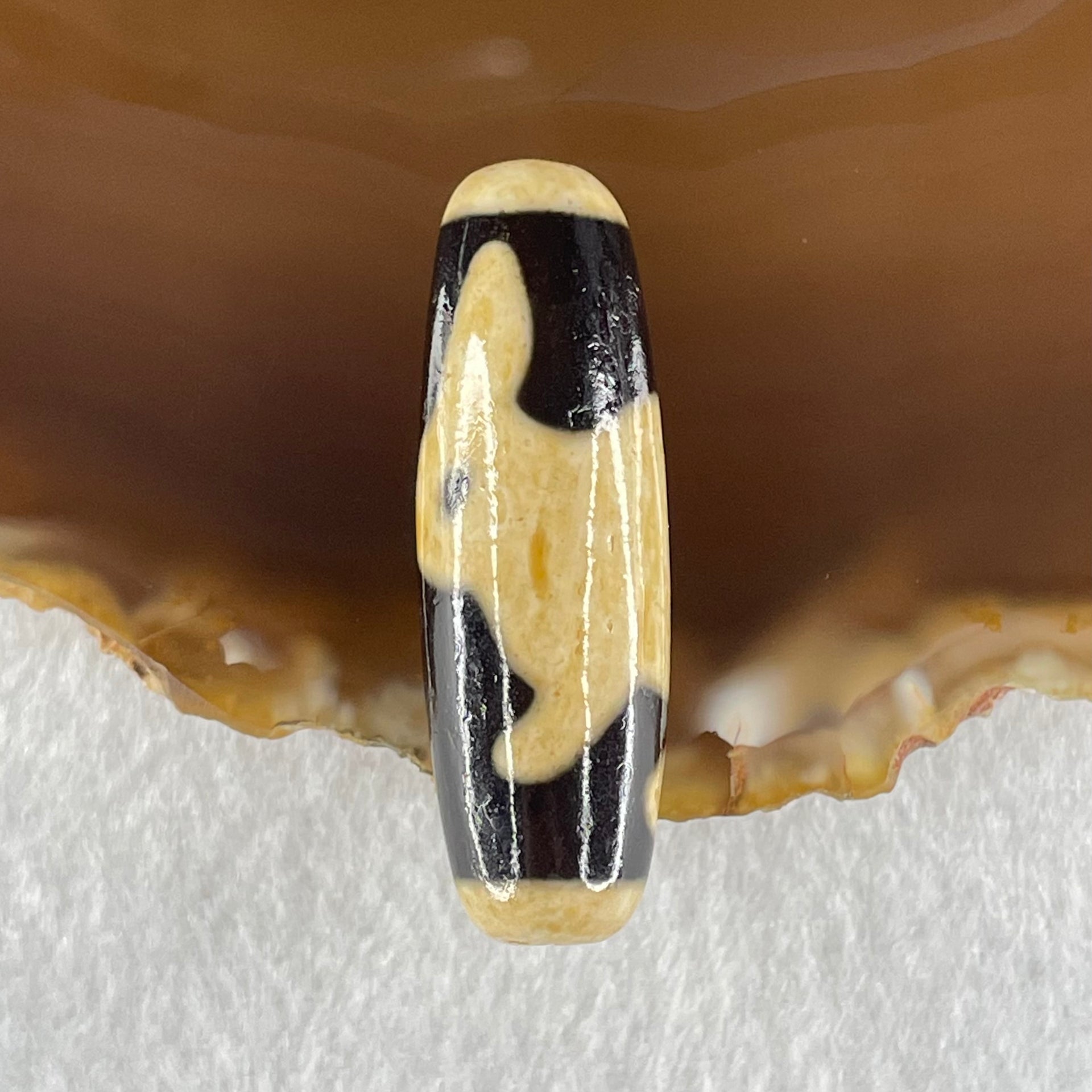 Natural Powerful Tibetan Old Oily Agate Rabbit Dzi Bead Heavenly Master (Tian Zhu) 兔子天珠 9.39g 39.1 by 12.7mm - Huangs Jadeite and Jewelry Pte Ltd