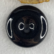 Type A Opaque Black Omphacite Jadeite Ping An Kou Donut Pendant 23.51g 36.2 by 8.7mm - Huangs Jadeite and Jewelry Pte Ltd