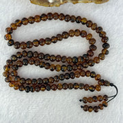Natural Cognac Flower Amber Beads Necklace 14.28g 54cm 6.3mm 108 Beads - Huangs Jadeite and Jewelry Pte Ltd