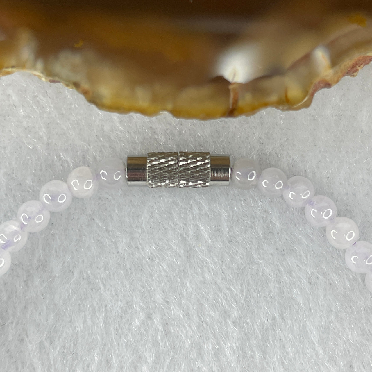 Natural Type A Semi-Icy White Jadeite Bracelet | 17cm Opening 3.6mm Round Genuine Ice-White Jade Bead Stackable Strand (4.90g, 53 Beads)