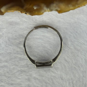 Type A Translucent Black Omphasite Jadeite Square Shaped in S925 Sliver Ring (Adjustable Size) 1.50g 7.5 by 7.5 by 1.5mm - Huangs Jadeite and Jewelry Pte Ltd