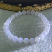 Type A Lavender Jadeite Beads Bracelet 13.74g 15.5cm 6.7mm 28 Beads - Huangs Jadeite and Jewelry Pte Ltd