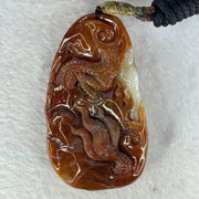 Grand Master Type A Red Jadeite Fire Dragon with Wheel 105.84g 81.5 by 47.0 by 17.5mm - Huangs Jadeite and Jewelry Pte Ltd