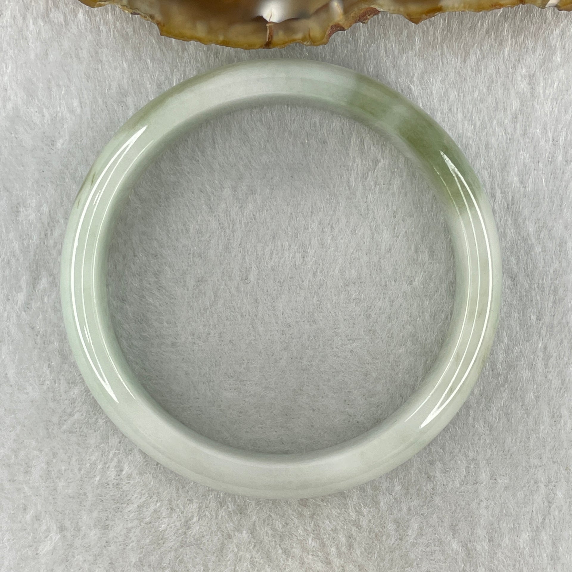 Natural Type A Faint Green Faint Lavender Jadeite Bangle 36.18g Inner Diameter 51.5mm 12.4 by 6.3mm (Very Very Slight Internal Lines) - Huangs Jadeite and Jewelry Pte Ltd