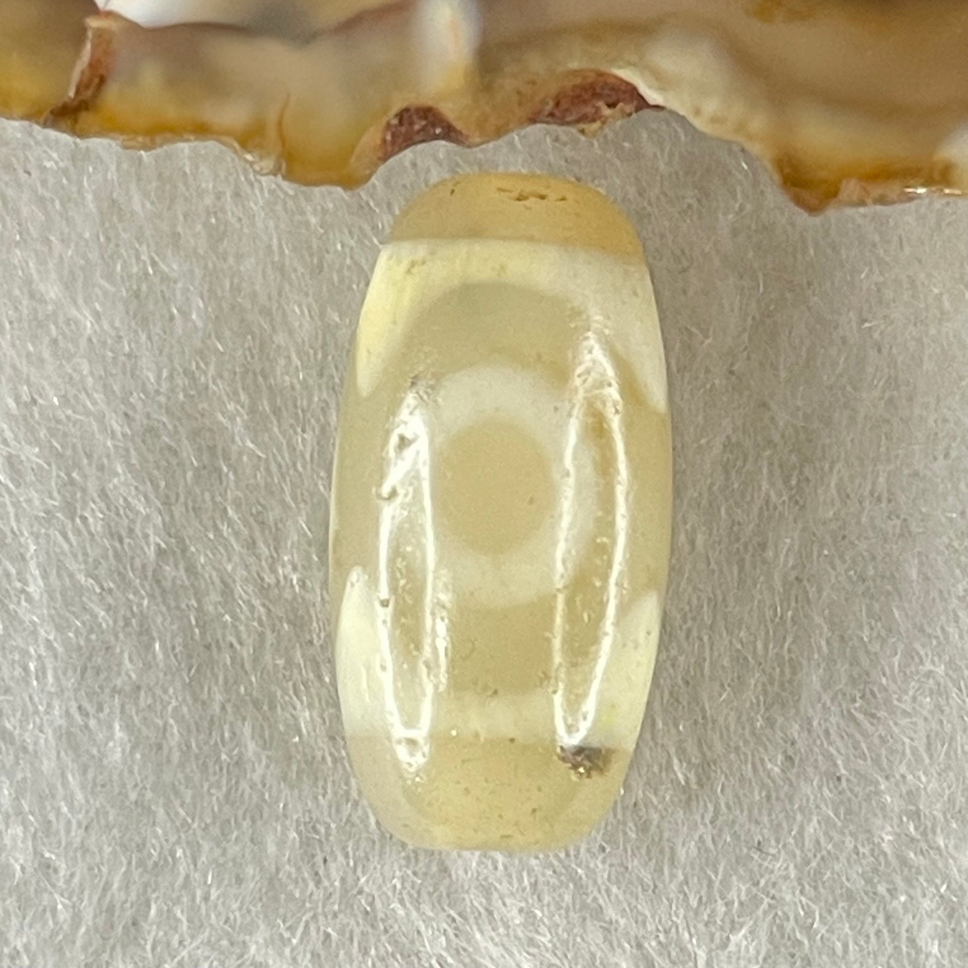 Natural Powerful Tibetan Old Oily Agate 3 Eyes Dzi Bead Heavenly Master (Tian Zhu) 三眼天诛 2.93g 20.0 by 10.2mm - Huangs Jadeite and Jewelry Pte Ltd