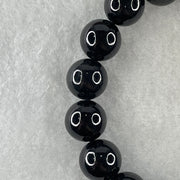 Type A Opaque Black Omphacite Jadeite Beads Bracelet 47.11g 16cm 11.8mm 17 Beads - Huangs Jadeite and Jewelry Pte Ltd