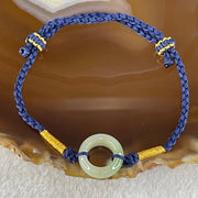 Type A Blueish Green Lavender Jadeite Ping An Kou Donut With String Bracelet 2.38g 15.3 by 5.4mm - Huangs Jadeite and Jewelry Pte Ltd