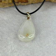 Type A Light Lavender Yellow Teardrop Pendant with S925 Clasp 4.68g 24.1 by 13.0 by 6.7mm - Huangs Jadeite and Jewelry Pte Ltd