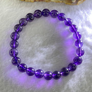 Very Good Grade Natural Amethyst Bracelet 18.03g 16cm 8.3mm 24 Beads - Huangs Jadeite and Jewelry Pte Ltd