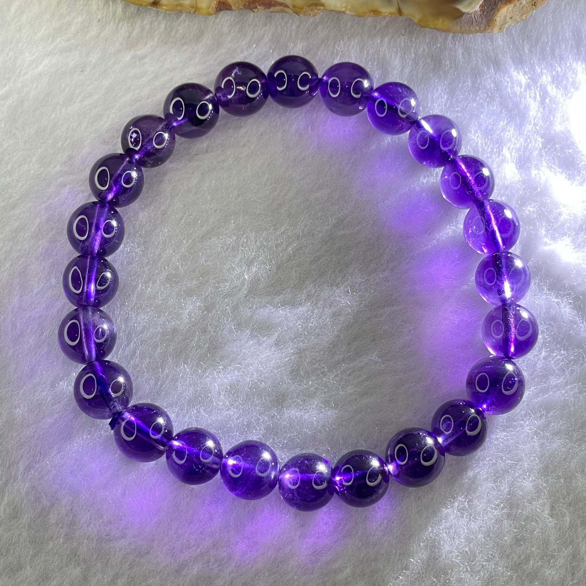 Very Good Grade Natural Amethyst Bracelet 18.03g 16cm 8.3mm 24 Beads - Huangs Jadeite and Jewelry Pte Ltd