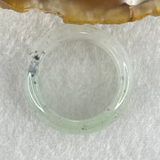 Type A Faint Lavender Green Close to White with Wuji Black Grey Patches Jadeite Ring 5.56g 8.5 by 3.6mm US9.2 HK20.5 - Huangs Jadeite and Jewelry Pte Ltd