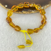 Natural Yellow Amber Fragments Bracelet 11.18g 18cm 15.4 by 10.2 by 8.1mm 15pcs - Huangs Jadeite and Jewelry Pte Ltd