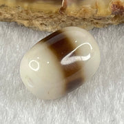 Natural Powerful Tibetan Old Oily Agate 1 Line Dzi Bead Heavenly Master (Tian Zhu) 2.42g 13.9 by 10.5mm - Huangs Jadeite and Jewelry Pte Ltd