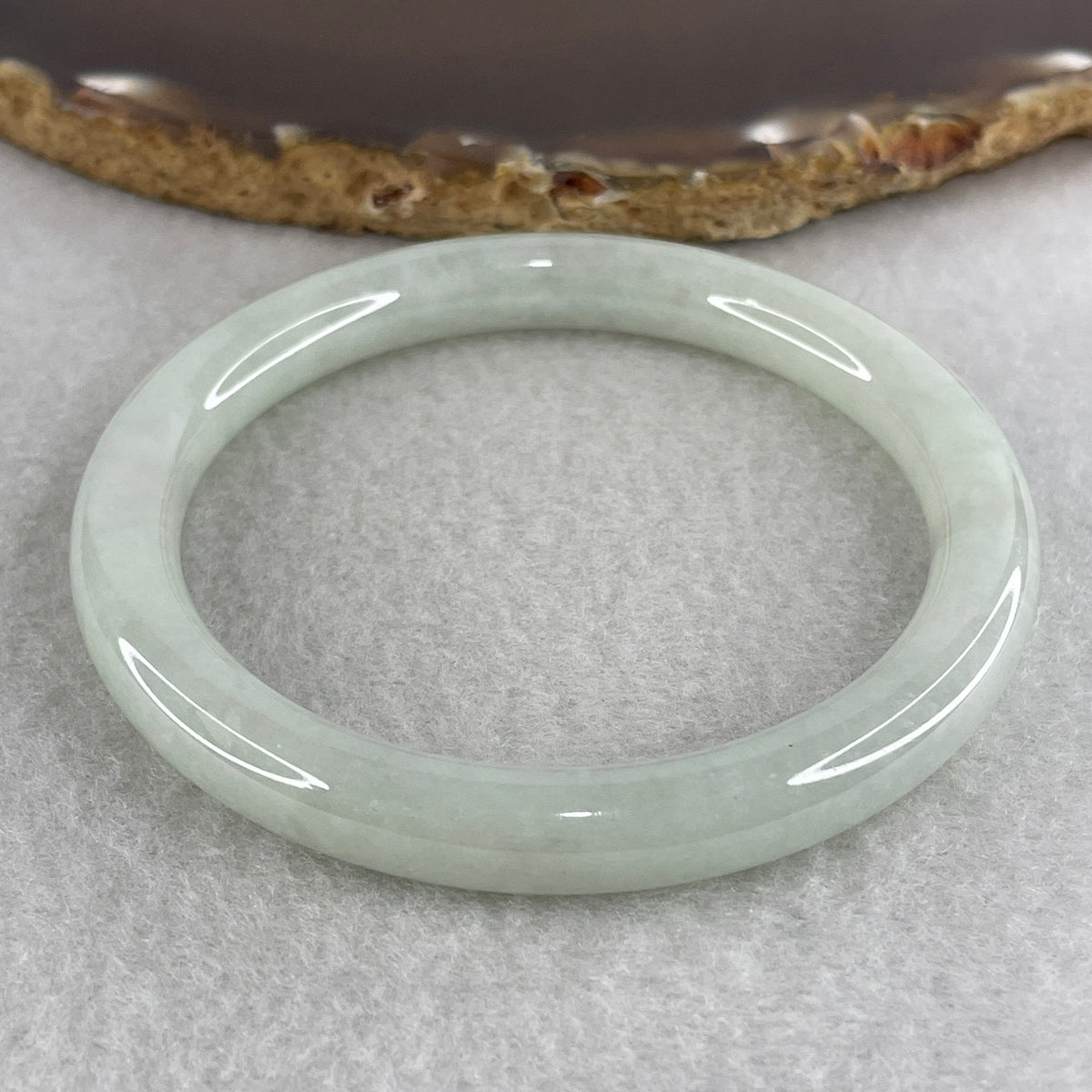 Natural Type A Light Green Jadeite Full Round Bangle | 55.6mm Yuan Tiao (33.96g 8.0x7.9mm | Perfect Grade | Imperial Wholeness & Heart Vitality) - Huangs Jadeite and Jewelry Pte Ltd