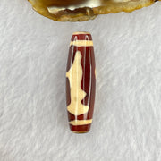Natural Powerful Tibetan Old Oily Red and Yellowish White Agate Guan Yin Dzi Bead Heavenly Master (Tian Zhu) 观音天诛 8.61g 40.3 by 12.1mm - Huangs Jadeite and Jewelry Pte Ltd