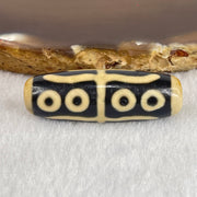 Natural Powerful Tibetan Old Oily Agate Water Lines 8 Eyes Dzi Bead Heavenly Master (Tian Zhu) 水纹八眼天诛 10.14g 38.4 by 13.0mm - Huangs Jadeite and Jewelry Pte Ltd