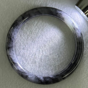 Type A Wuji Black Grey Jadeite Bangle Internal Diameter 55.2mm 34.32g 8.1 by 8.2mm (Very Slight Internal Line) - Huangs Jadeite and Jewelry Pte Ltd