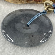 Type A Semi Icy Wuji Grey with Lavender Jadeite Ping An Kou Pendant 19.86g 37.2 by 6.1mm - Huangs Jadeite and Jewelry Pte Ltd