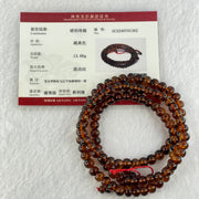 Natural Blood Red Amber Beads Necklace 天然血珀项链 13.66g 52cm 6.2mm 108 Beads - Huangs Jadeite and Jewelry Pte Ltd