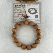 Certified Natural Sandalwood Beads Bracelet 30.16g 18cm 15.1mm 15Beads - Huangs Jadeite and Jewelry Pte Ltd