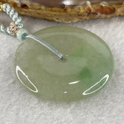 Grand Master Natural Semi Icy Light Green Jadeite Ping An Kou Pendant 20.36g 39.2 by 5.7mm - Huangs Jadeite and Jewelry Pte Ltd