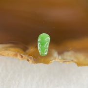 Type A Old Mine Full Green Jadeite Peapod Charm Stone For Setting 0.12g 8.5 by 4.4 by 1.4mm - Huangs Jadeite and Jewelry Pte Ltd
