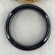 Type A Opaque Wuji Black Jadeite Bangle 60.74g  Internal Diameter 57.6mm 12.8 by 8.7mm - Huangs Jadeite and Jewelry Pte Ltd
