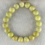 Natural Green Serpentine Jade Beads Bracelet 天然黄山玉手链 40.99g 17cm 12.0mm 18 Beads - Huangs Jadeite and Jewelry Pte Ltd