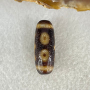 Aged Natural Powerful Tibetan Old Oily Agate 3 Eyes Dzi Bead Heavenly Master (Tian Zhu) 三眼天诛 5.09g 28.4 by 10.7mm - Huangs Jadeite and Jewelry Pte Ltd