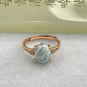 Natural Larimar in S925 Silver Rose Gold Color Ring (Adjustable Size) 2.30g 9.9 by 8.0 by 5.5mm - Huangs Jadeite and Jewelry Pte Ltd