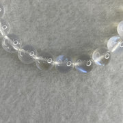 Good Grade Natural Blueish Transparent White Moonstone Beads with Aquamarine Charm Bracelet 16.14g 16cm 7.8mm 23 Beads - Huangs Jadeite and Jewelry Pte Ltd