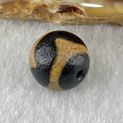 Natural Powerful Tibetan Old Oily Agate Tiger Tooth Daluo Dzi Bead Heavenly Master (Tian Zhu) 虎呀天诛 1.45g 9.9 by 10.3mm - Huangs Jadeite and Jewelry Pte Ltd