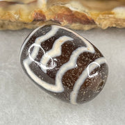 Natural Powerful Tibetan Old Oily Agate Double Garuda Dzi Bead Heavenly Master (Tian Zhu) 虎呀天诛 4.62g 17.6 by 13.1mm - Huangs Jadeite and Jewelry Pte Ltd