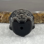Black Obsidian Labubu Charm Display 15.14g 28.5 by 22.2 by 19.4mm - Huangs Jadeite and Jewelry Pte Ltd