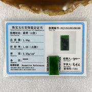 Rare Good Grade Type A Old Mine Spicy Green Jadeite Rectangle Wu Shi Pai Stone Setting 1.44g 20.1 by 11.2 by 2.2mm - Huangs Jadeite and Jewelry Pte Ltd