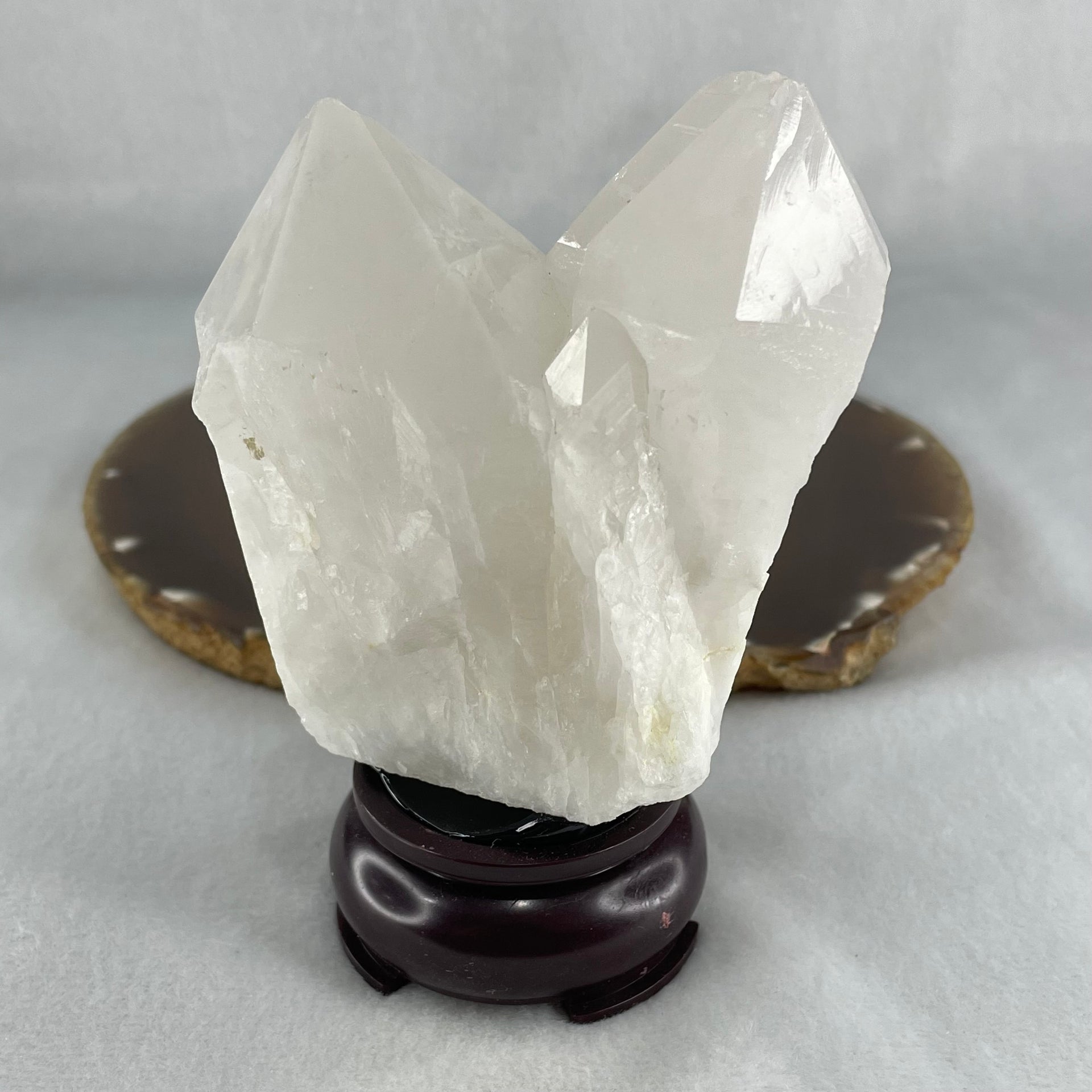 Natural Milky White Quartz Display 338.24g 76.4 by 47.9 by 107.5mm - Huangs Jadeite and Jewelry Pte Ltd