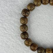 Natural Wenge Wooden Beads Bracelets 天然鸡翅木手链 9.37 16.5cm 10.3mm 21 Beads - Huangs Jadeite and Jewelry Pte Ltd