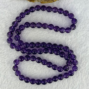 Good Grade Natural Amethyst Necklace 46.46g 52cm 7.7mm 75 Beads - Huangs Jadeite and Jewelry Pte Ltd