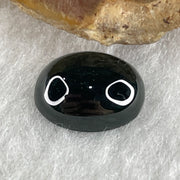 Type A Translucent Black Omphacite Jadeite Oval Cabouchon Stone For Setting 0.84g 11.2 by 8.6 by 4.6mm - Huangs Jadeite and Jewelry Pte Ltd