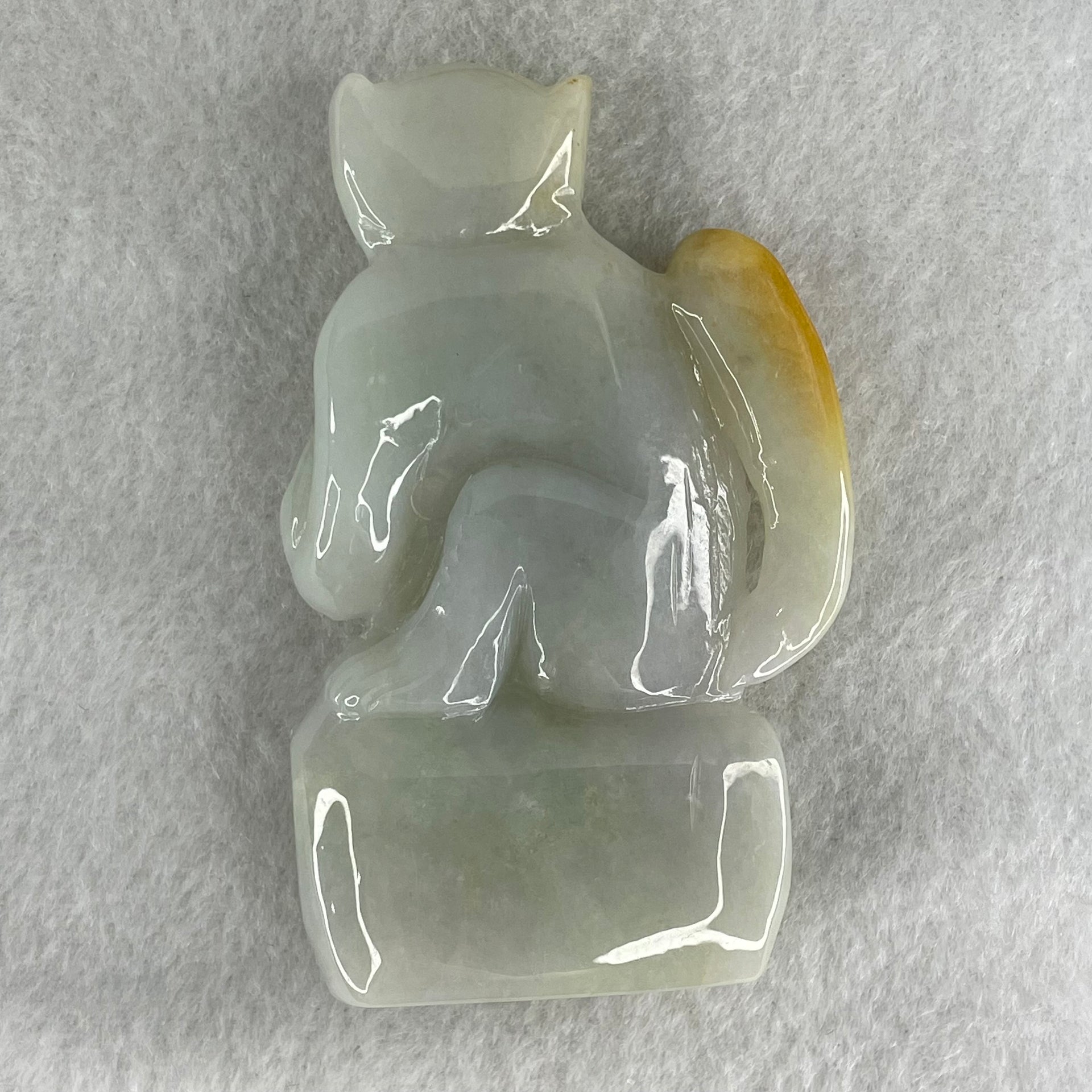 Type A Light Green with Brown Patches Jadeite Monkey Pendant 89.93g 77.0 by 47.9 by 17.1mm - Huangs Jadeite and Jewelry Pte Ltd
