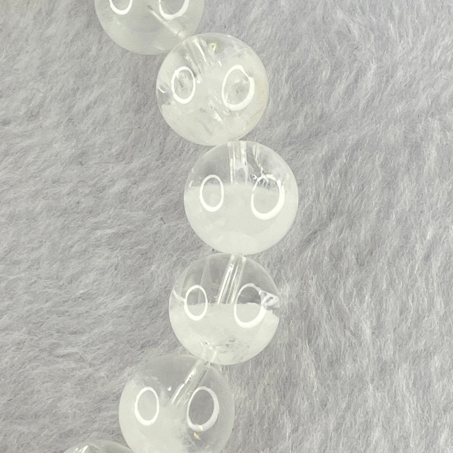 Natural White Phantom Quartz Beads Bracelet 39.95g 18cm 11.9mm 18 Beads - Huangs Jadeite and Jewelry Pte Ltd