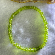 Natural Faceted Peridot Beads Bracelet 天然绿橄榄石手链 10.58g 16cm 5.7mm 58 Beads - Huangs Jadeite and Jewelry Pte Ltd